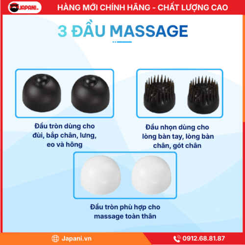Đa Dạng Đầu Massage Gậy massage cầm tay cán dài có dây JAPANI LUYAO MCT-4729