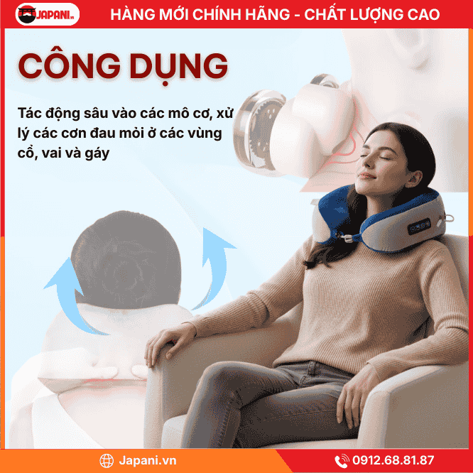 Thông tin sản phẩm gối massage chữ U JAPANI CVG-5816