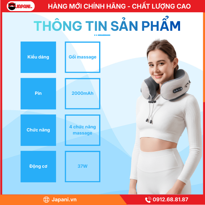 Thông Tin Chi Tiết Sản Phẩm Máy Massage Cổ Vai Gáy JAPANI CVG-5813