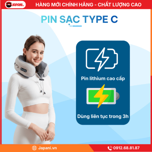 Hiệu Suất Pin Vượt Trội và Thiết Kế Nhỏ Gọn của máy xoa bóp cổ vai gáy JAPANI CVG-5813