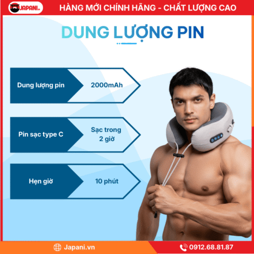 Dung lượng pin của máy xoa bóp cổ vai gáy JAPANI CVG-5813