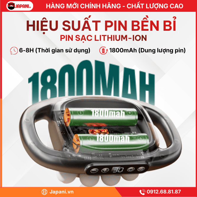 Hiệu Suất Pin Của Máy Massage Cổ Vai Gáy JAPANI MDN-3788