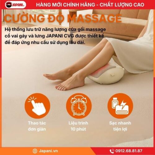 Hiệu Suất Pin Của Gối Massage Cổ Vai Gáy Và Lưng JAPANI CVG