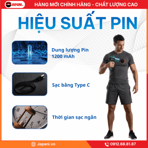 Hiệu Suất Pin Máy Đấm Lưng Cầm Tay JAPANI MDL-5521