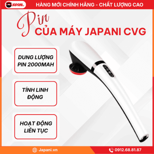 Hiệu Suất Pin Của Máy Đấm Lưng, Cổ, Vai Gáy Cầm Tay JAPANI CVG-6082