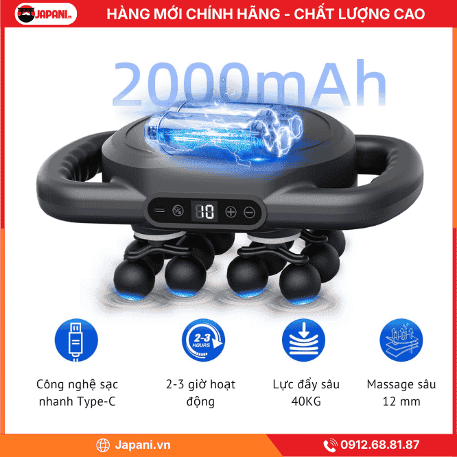 Hiệu Suất Pin Của Máy Massage Đấm Lưng Cao Cấp JAPANI MDL-6026