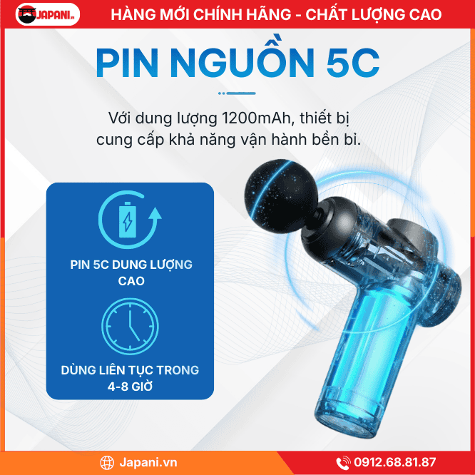 Hiệu Suất Pin Vượt Trội Máy Massage Mini JAPANI MMM-5726