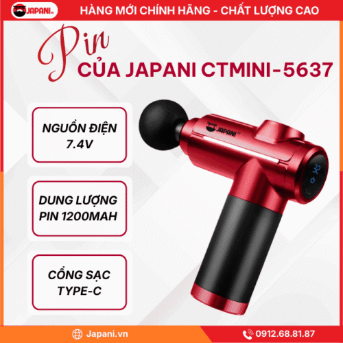 Hiệu Suất Pin Của Máy Massage Cầm Tay Mini JAPANI CTMINI-5637