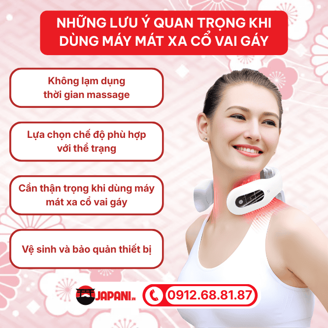 Những lưu &yacute; quan trọng khi d&ugrave;ng m&aacute;y m&aacute;t xa cổ vai g&aacute;y