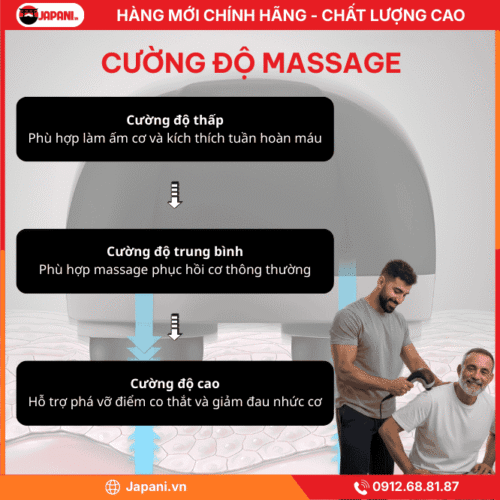 Cường độ rung của máy đấm lưng cầm tay JAPANI MDL-5319