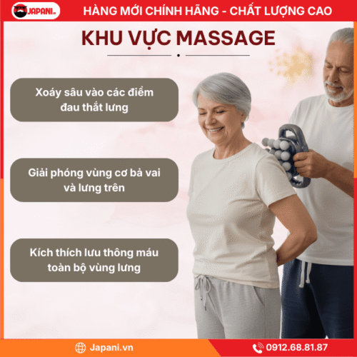 Khu vực massage của máy đấm lưng cầm tay JAPANI MDL-5403