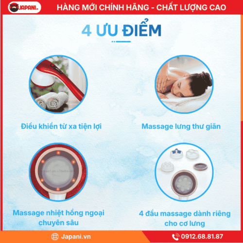 Ưu Điểm Nổi Bật Của Máy Massage Lưng Nhiệt Hồng Ngoại JAPANI MDL-5523