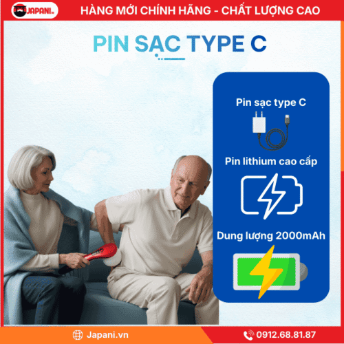Pin sạc type C của máy massage lưng cầm tay JAPANI MDL-5523