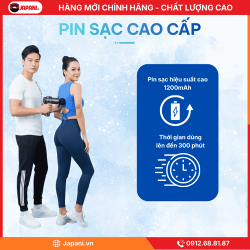 Hiệu Suất Pin Vượt Trội của máy xoa bóp lưng cầm tay JAPANI MDL-5597