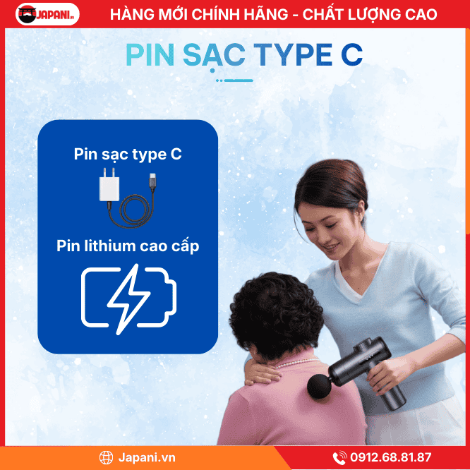 Pin sạc type C của máy massage lưng cầm tay JAPANI MDL-5597
