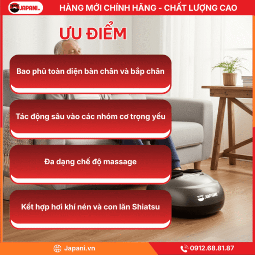 Ưu điểm vượt trội của máy massage bắp chân, bàn chân JAPANI MSC-6260