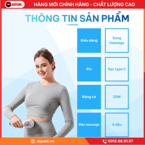 Thông Tin Chi Tiết Sản Phẩm Súng Massage Cầm Tay JAPANI MCT-4576