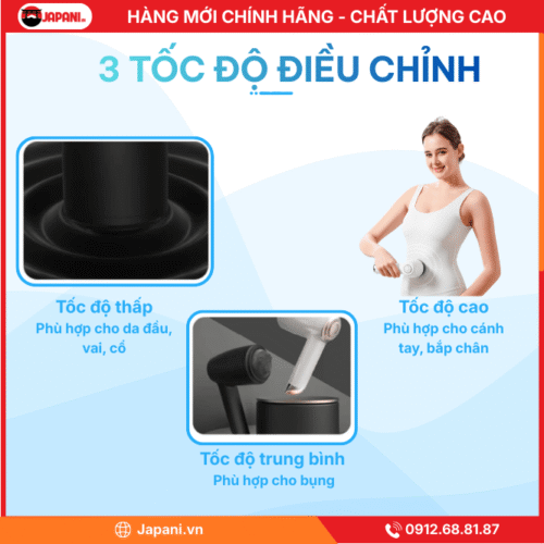 3 tốc độ điều chỉnh của máy massage cầm tay MCT-4576