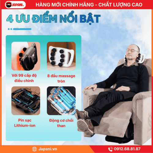 Ưu Điểm Nổi Bật Của Máy Massage Cổ Vai Gáy Lưng JAPANI CVG-4869