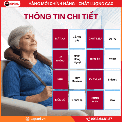 Thông tin chi tiết của máy massage cổ vai gáy JAPANI CVG-4587