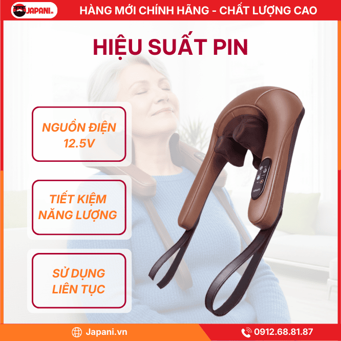 Hiệu suất nguồn của máy massage cổ vai gáy JAPANI CVG-4587