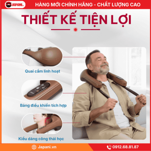 Thiết kế tiện lợi của máy massage cổ vai gáy JAPANI CVG-4587