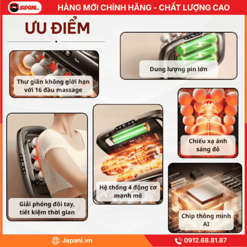 Ưu điểm vượt trội của máy massage cổ vai gáy JAPANI MDN-4347