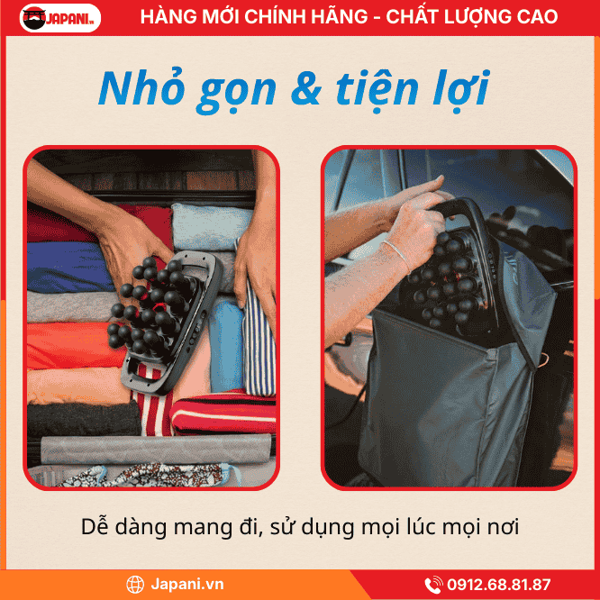 Thiết kế nhỏ, gọn & nhẹ, tiện lợi của Máy đấm lưng cầm tay JAPANI MDL-5785