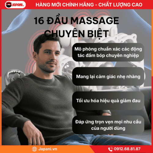 Hệ thống đầu massage chuyên biệt của JAPANI MDL-5763