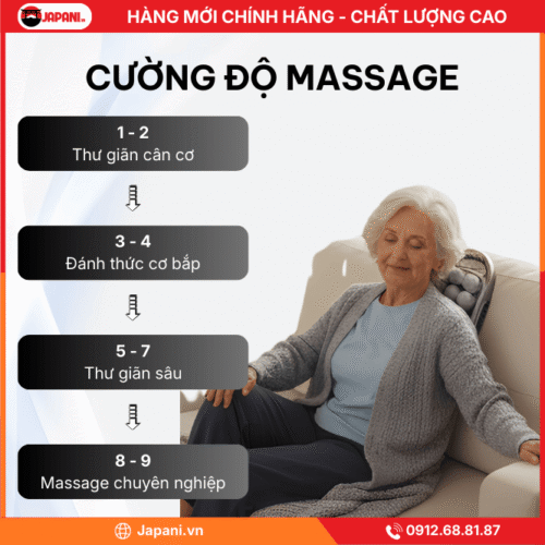 Cường độ massage của máy massage đấm lưng cao cấp JAPANI MDL-5763