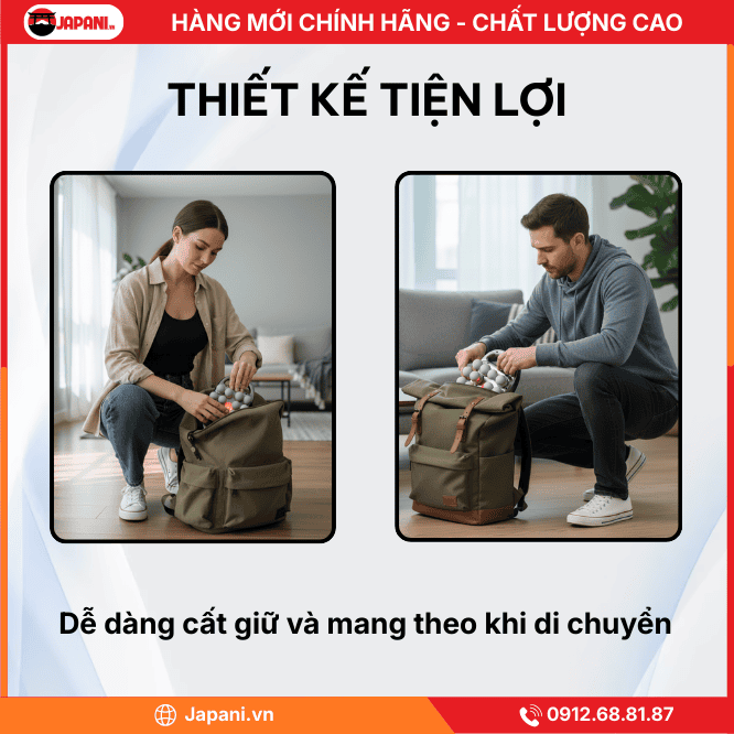 Thiết kế tiện lợi của máy massage đấm lưng cao cấp JAPANI MDL-5763