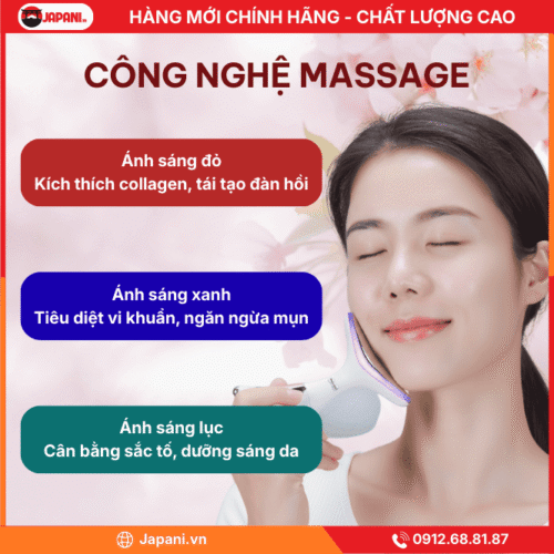 Công nghệ ánh sáng sinh học của máy massage nâng cơ mặt JAPANI MDN-2613