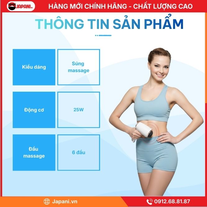 Máy Massage Rung Bụng Cầm Tay JAPANI MBCT-6136 Tỏa Nhiệt Trị Liệu - Ảnh 3