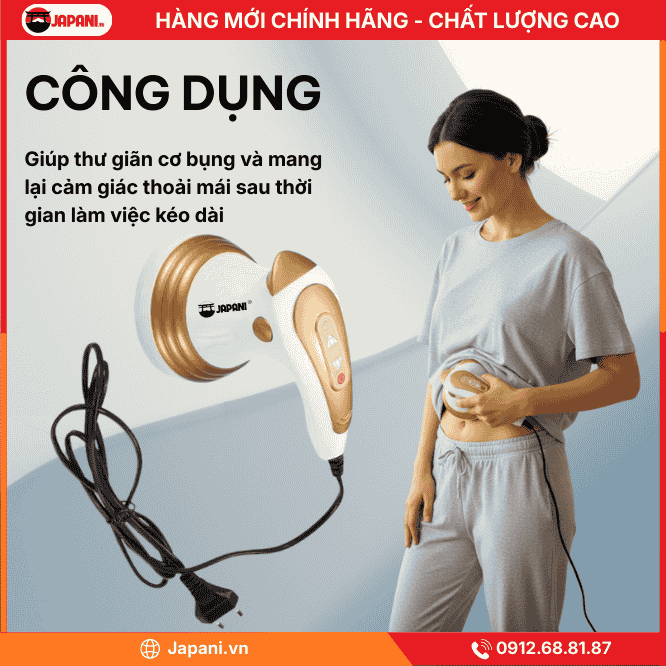 Thông tin chi tiết của máy massage rung bụng cầm tay JAPANI MBCT-6159