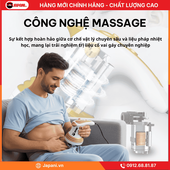 Công nghệ massage của máy massage rung bụng cầm tay JAPANI MBCT-6159