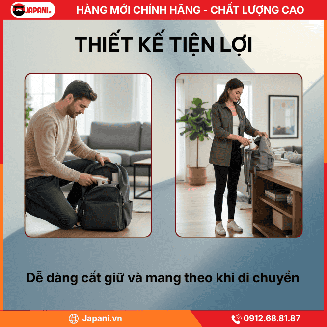 Thiết kế tiện lợi của máy massage rung bụng cầm tay JAPANI MBCT-6159