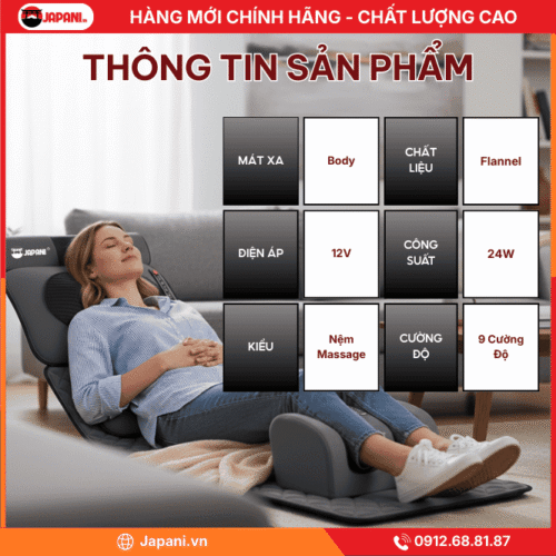 Thông tin sản phẩm nệm massage đa năng cao cấp JAPANI MDN-6237