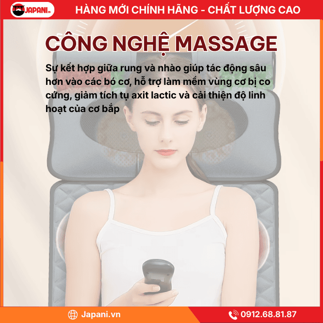 Công nghệ massage tiên tiến trên nệm massage đa năng cao cấp JAPANI MDN-6237