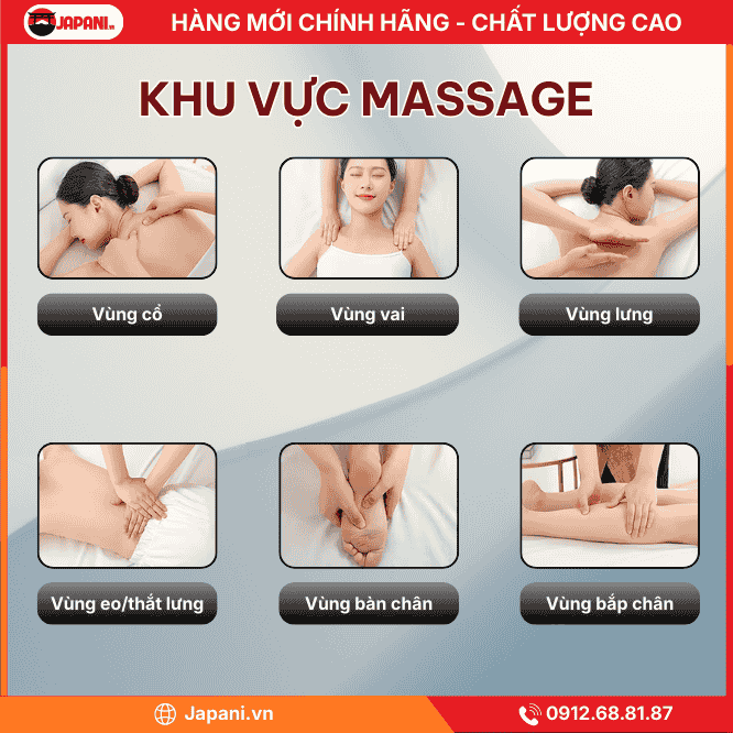 Khu vực massage của nệm massage đa năng cao cấp JAPANI MDN-6237