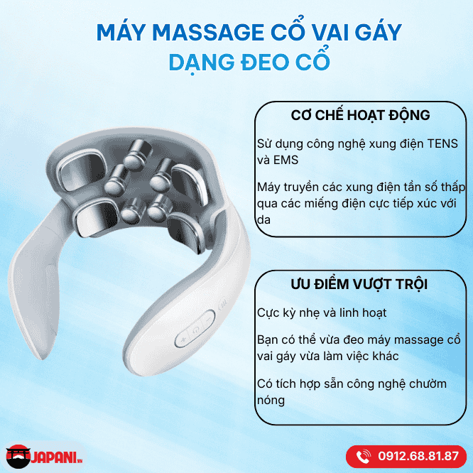 Máy massage cổ vai gáy dạng đeo cổ