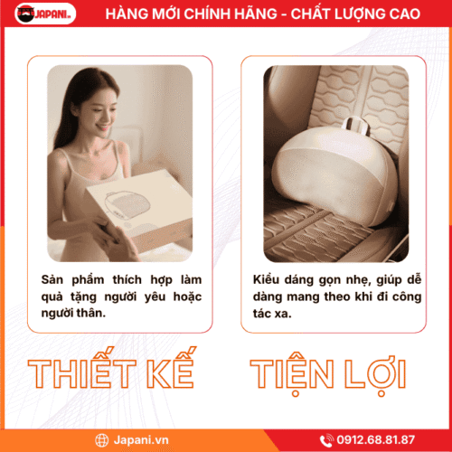 Thiết Kế Tiện Lợi Của Gối Massage Cổ Vai Gáy Và Lưng JAPANI CVG-6057