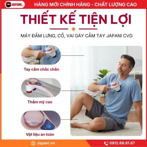 Thiết Kế Tiện Lợi Của Máy Đấm Lưng, Cổ, Vai Gáy Cầm Tay JAPANI CVG-6093