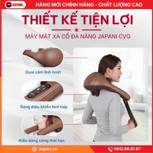 Thiết Kế Tiện Lợi Của Máy Mát Xa Cổ Đa Năng JAPANI CVG-4587