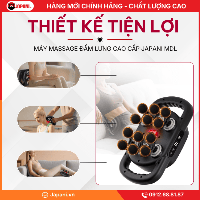 Thiết Kế Tiện Lợi Của Máy Massage Đấm Lưng Cao Cấp JAPANI MDL-6026