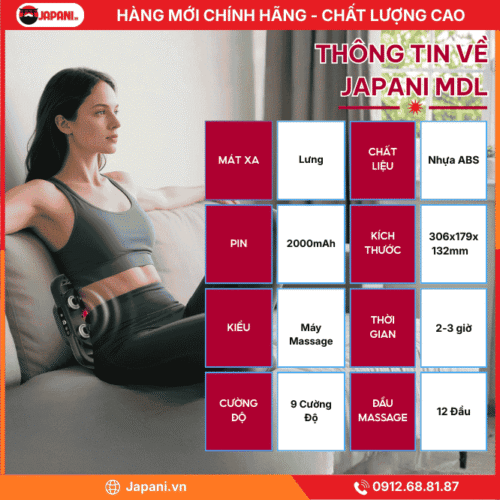 Thông Tin Chi Tiết Của Máy Massage Đấm Lưng Cao Cấp JAPANI MDL-6026