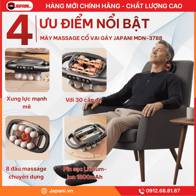 Ưu Điểm Nổi Bật Của Máy Massage Cổ Vai Gáy JAPANI MDN-3788
