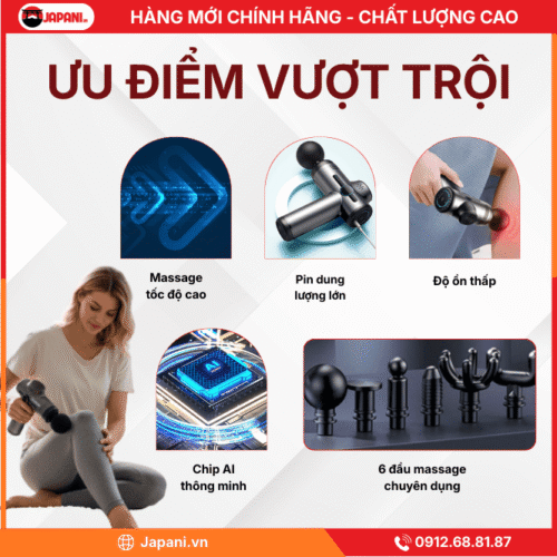 Ưu Điểm Nổi Bật Của Súng Massage Cầm Tay Mini JAPANI CTMINI-5738