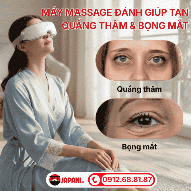 Cơ chế máy massage đánh tan quầng thâm và bọng mắt