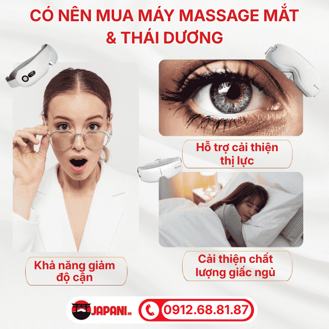 Có nên mua máy massage mắt & thái dương để giảm cận thị không?