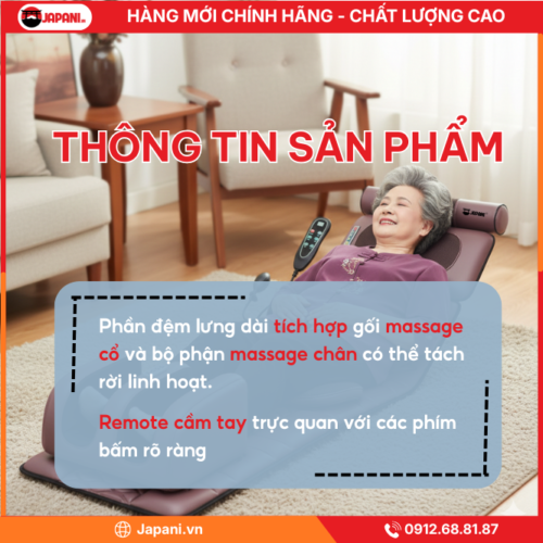 Thông Tin Chi Tiết Sản Phẩm Đệm Massage JAPANI MDN
